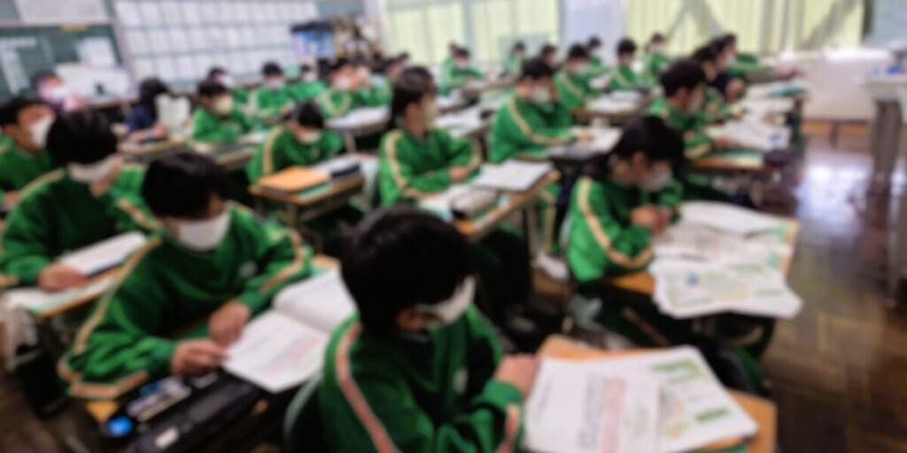 四倉中学校でのグループワークの様子